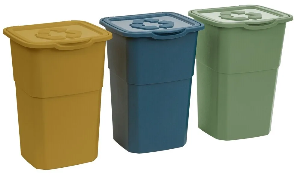 Zahradní souprava DEA HOME ECO 3 odpadkových košů na tříděný odpad 3x 50 L Rojaplast (foto 3)