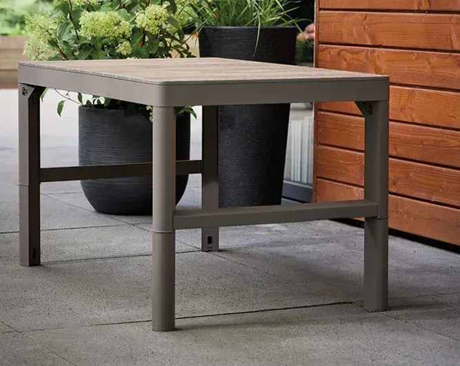 Zahradní stůl DECO LYON – Rattan ashwood / cappuccino Rojaplast