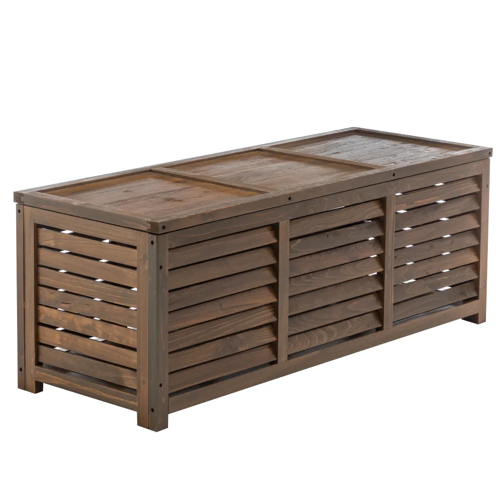 Zahradní úložný box, hnědá, LADAM Kondela