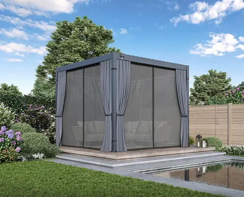 Zahradní souprava ECO závěsů a moskytiér pro pergolu 3x3 m Rojaplast