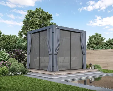 Zahradní souprava ECO závěsů a moskytiér pro pergolu 4x3 m Rojaplast