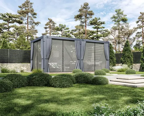 Zahradní souprava ECO závěsů a moskytiér pro pergolu 6x3 m Rojaplast